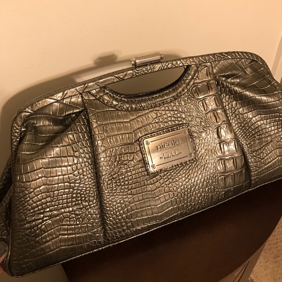 Nicole by Nicole Miller Handbags - Nicole Miller metallic East-West bag